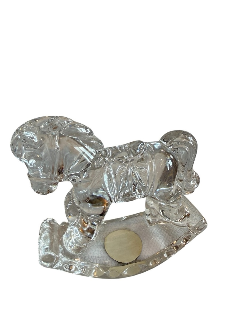 Princess House Clear Glass Rocking Horse Figurine